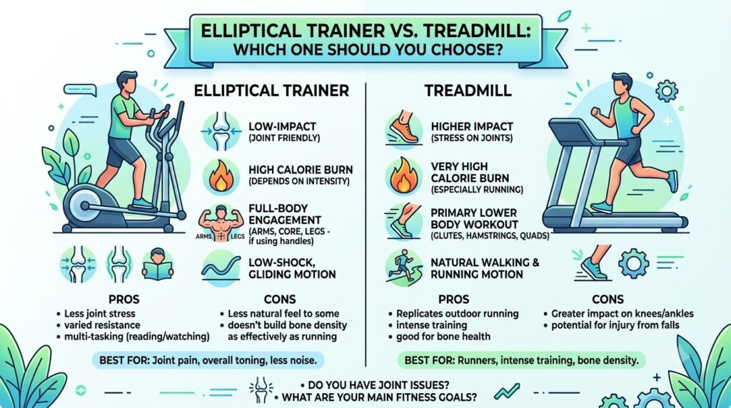 máy tập elliptical và máy chạy bộ - tổng quan và chuẩn bị