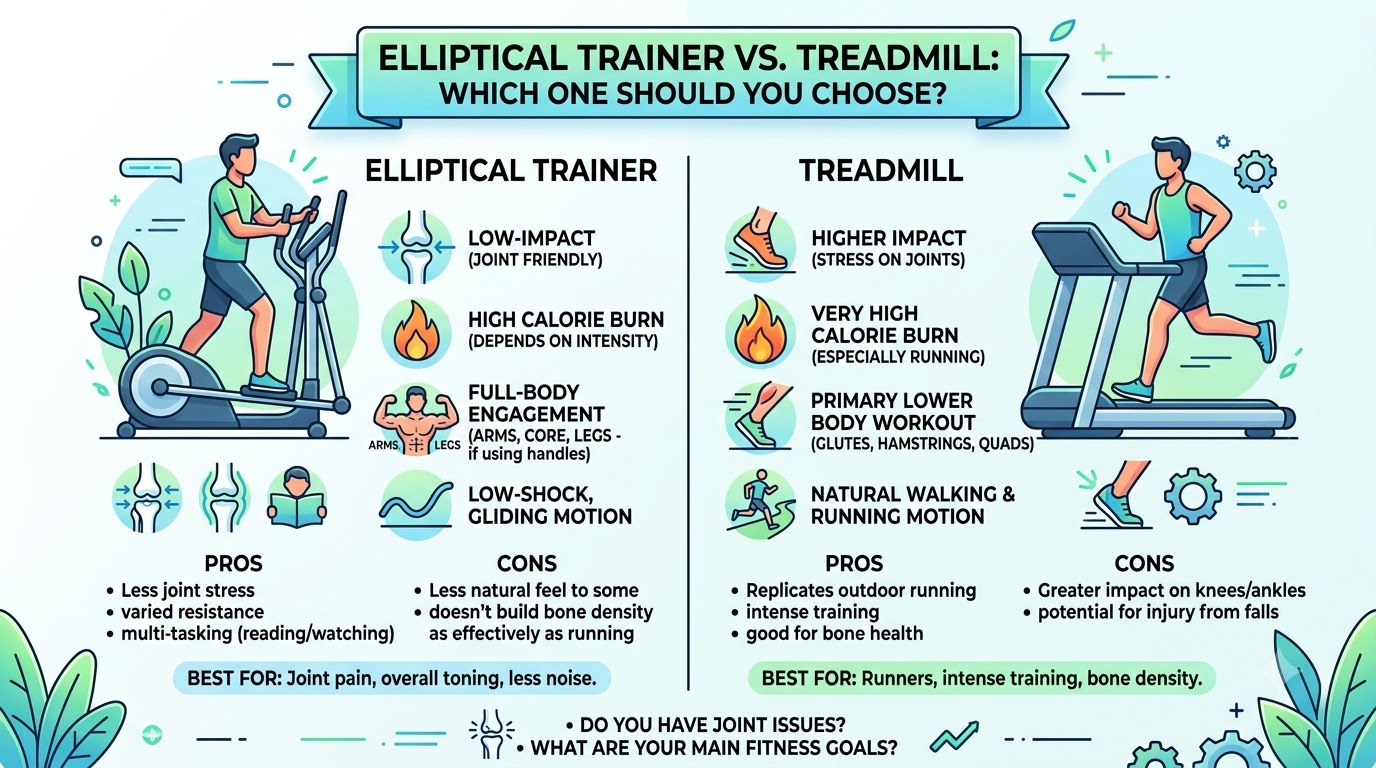 máy tập elliptical và máy chạy bộ - tổng quan và chuẩn bị