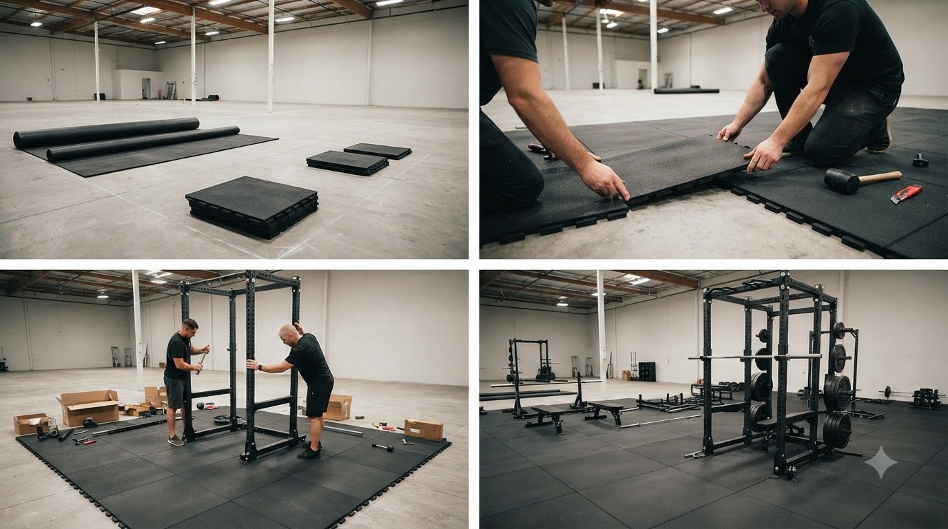 Đánh giá chi tiết hệ thống sàn và giá để phòng gym và thảm cao su ghép miếng