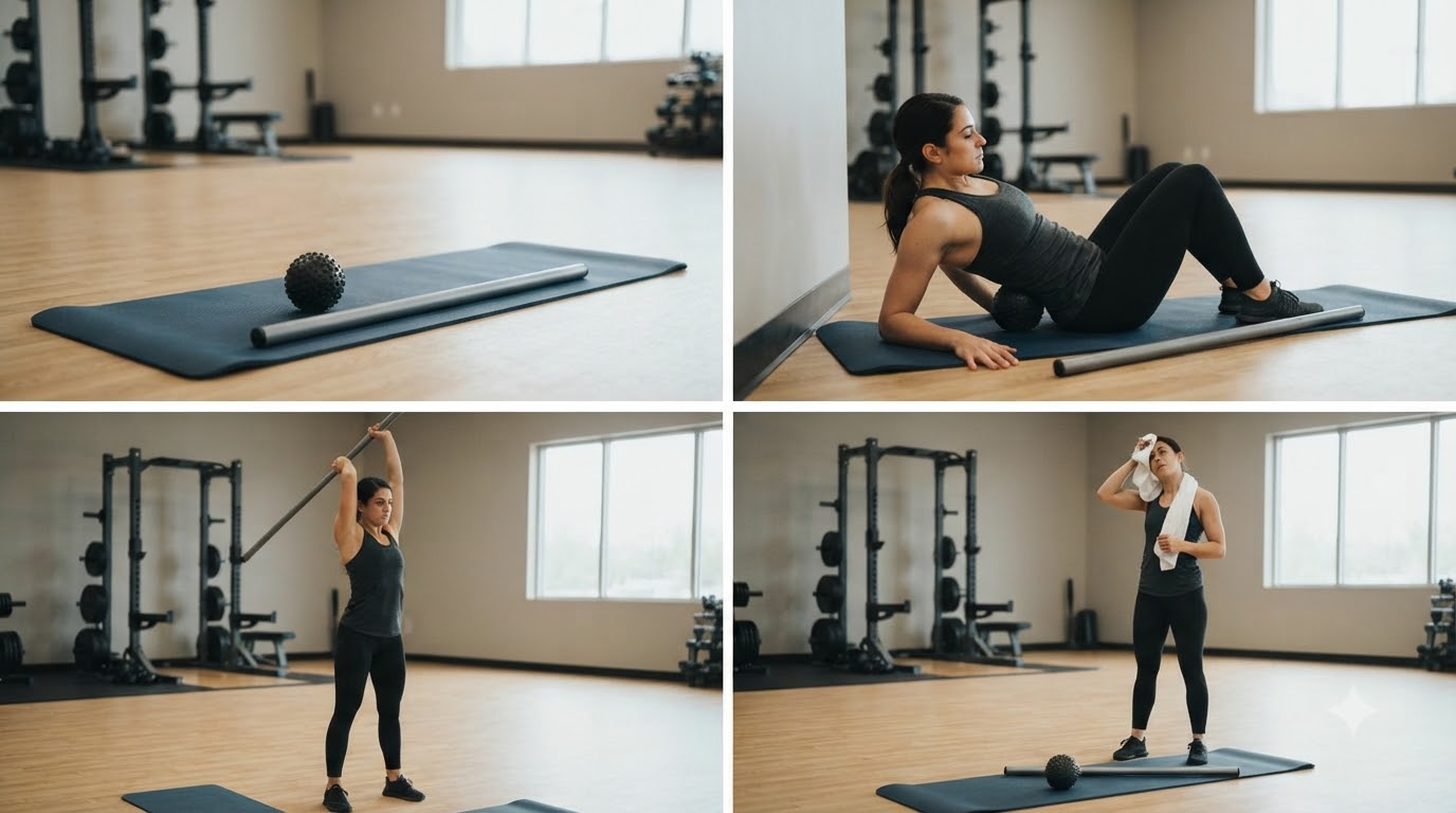 Hướng dẫn kết hợp bóng massage và gậy mobility trong quy trình phục hồi