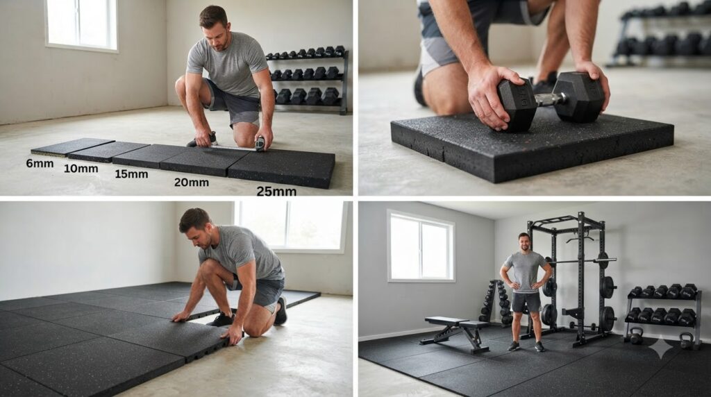 Hướng dẫn vệ sinh và bảo quản thảm sàn cao su khi đã biết cách chọn độ dày sàn phòng gym