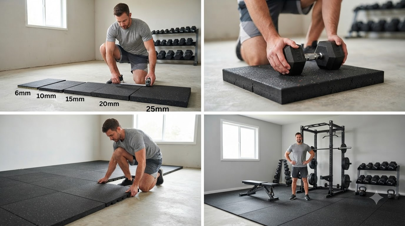 Hướng dẫn vệ sinh và bảo quản thảm sàn cao su khi đã biết cách chọn độ dày sàn phòng gym