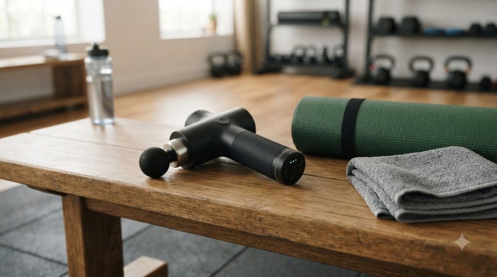 Minh họa trao đổi với chuyên gia y tế về cảnh báo sức khỏe trước khi mua súng massage