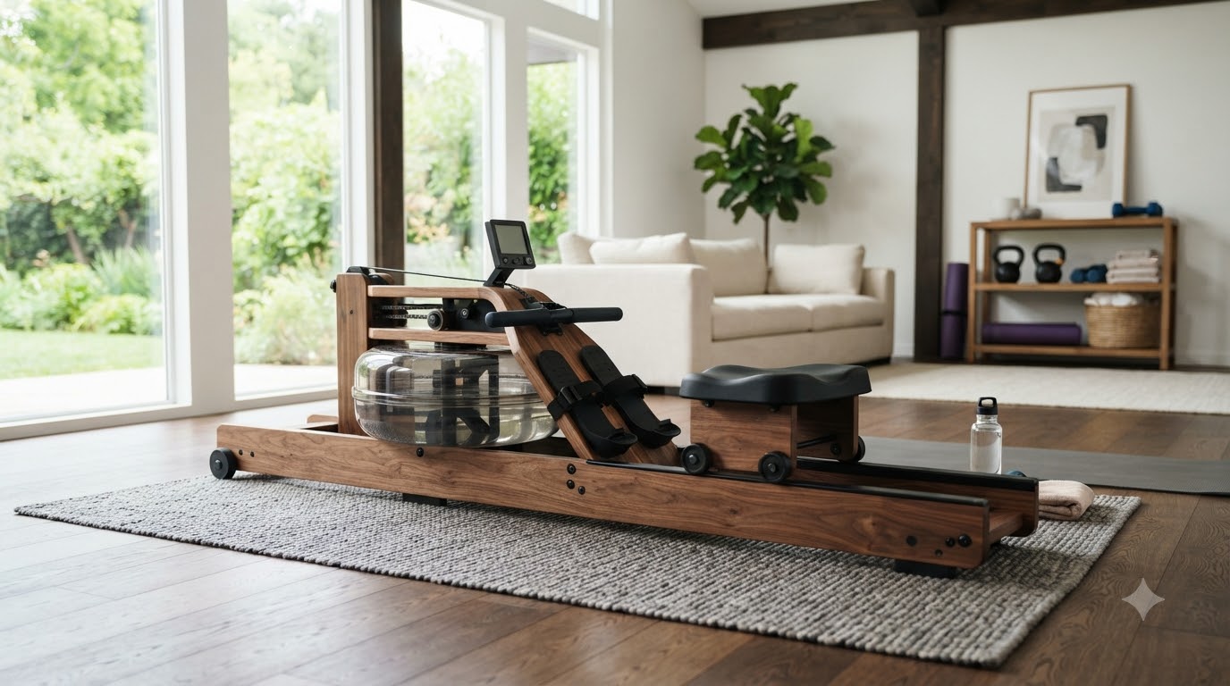 Máy chèo thuyền đặt trong không gian tập tại nhà