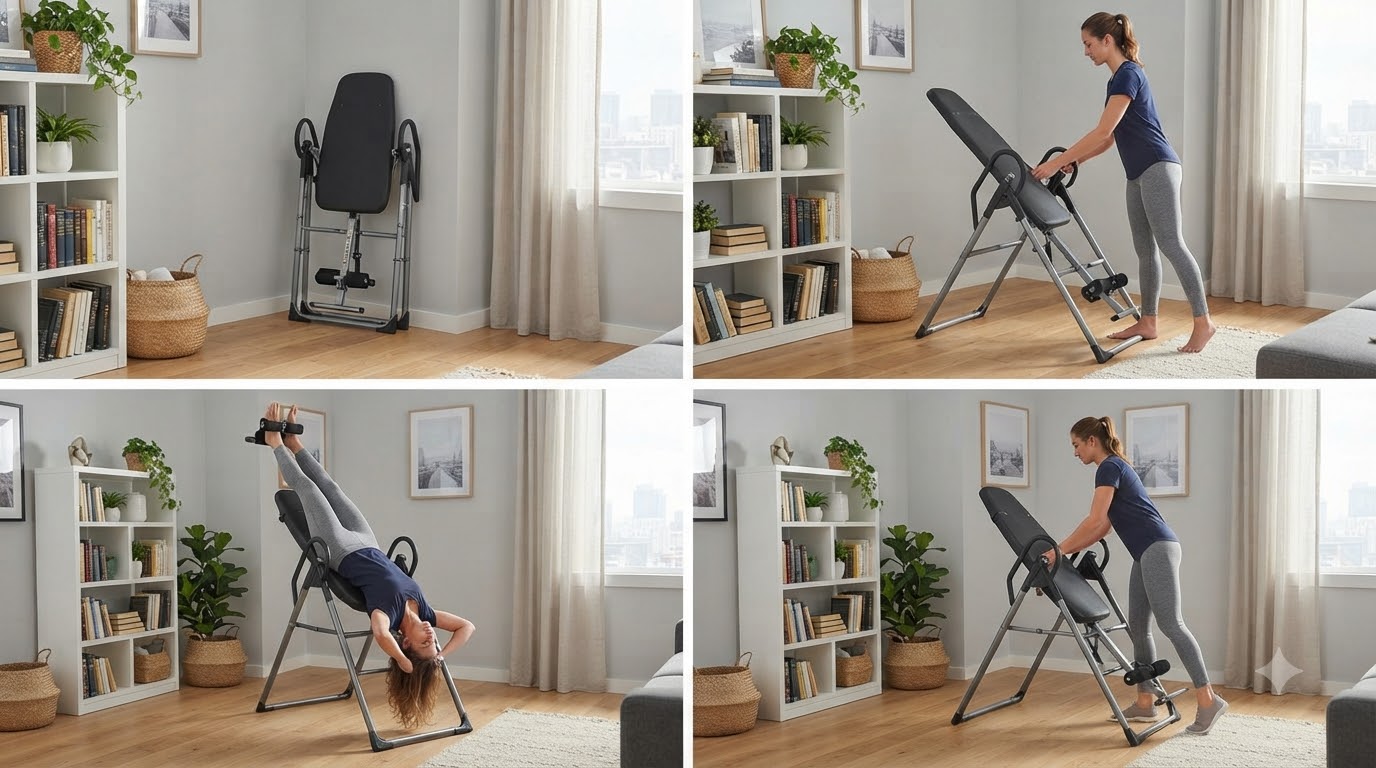 So sánh các mẫu bàn đảo ngược nhỏ gọn Teeter FitSpine X3, ComforTrak EP-560, FitSpine LX9 và KN-2021 dành cho căn hộ nhỏ