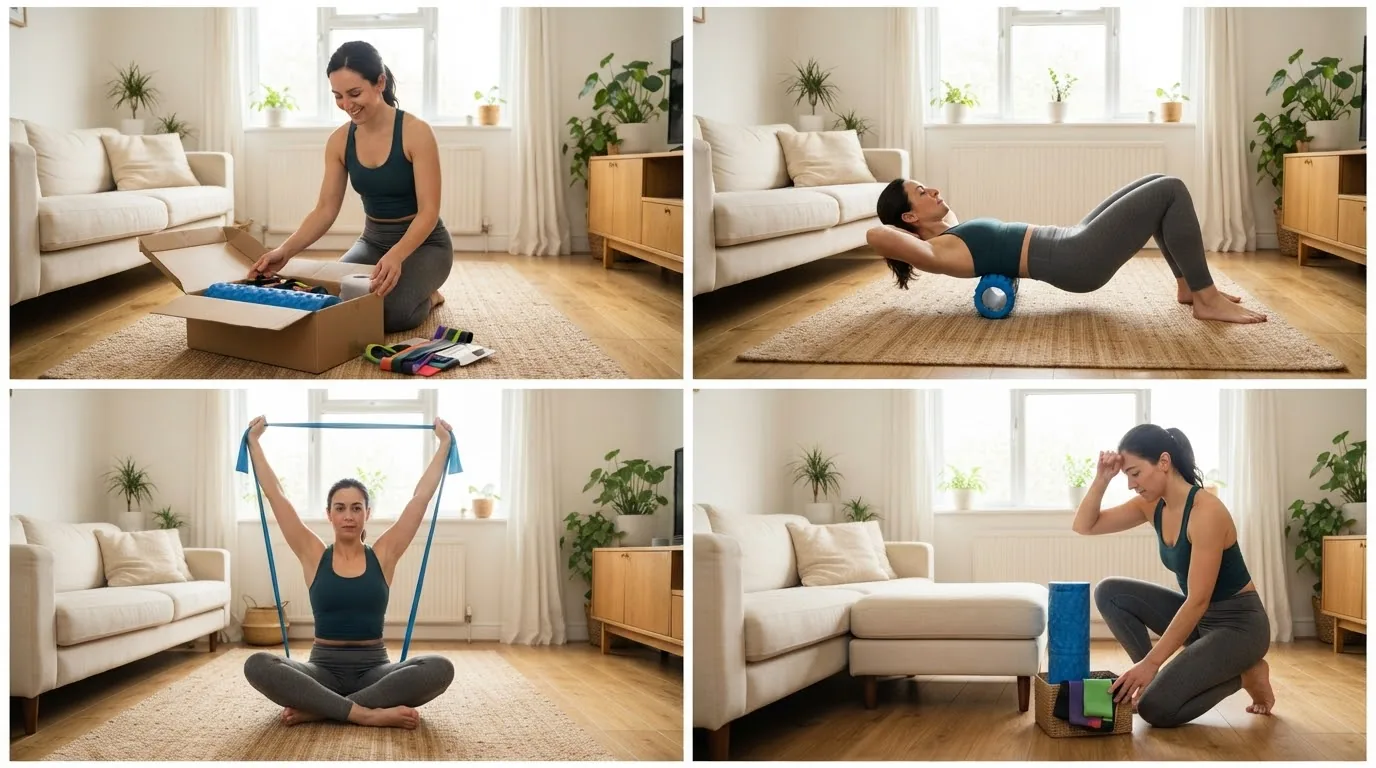 Con lăn foam roller EPP cùng bóng massage cao su đặc hỗ trợ giãn cơ